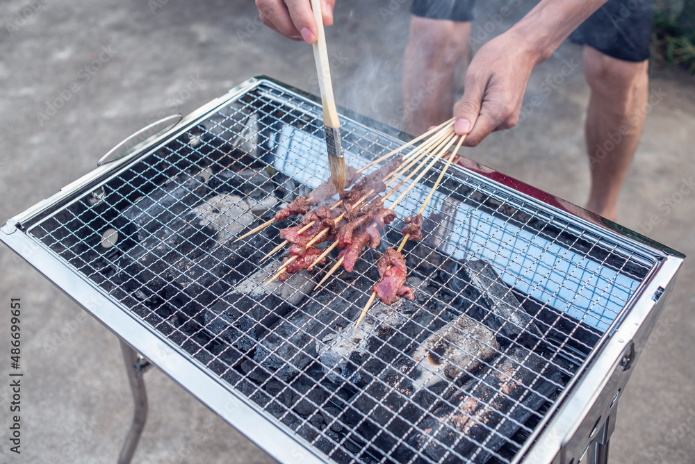 美味的烧烤牛肉串