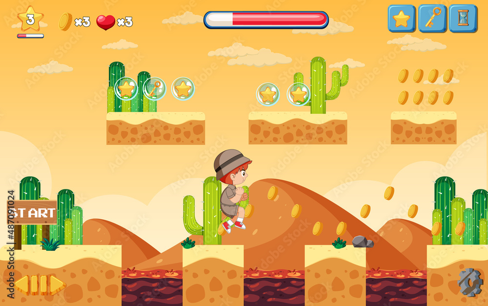 A game template desert background