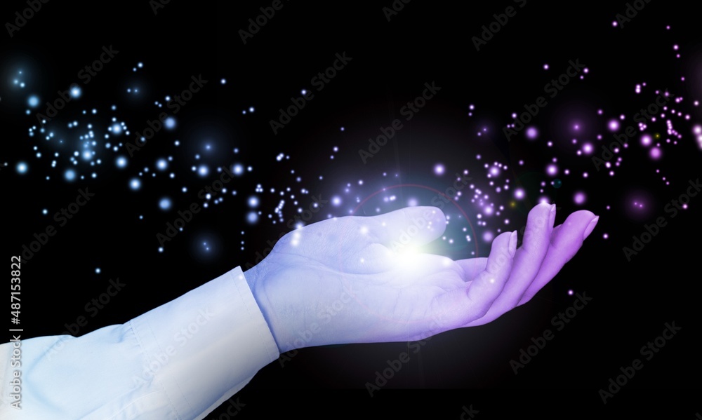 Metaverse Virtual Technology. hand holding global network connection. Internet communication,