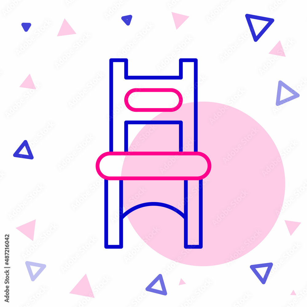 Line Chair icon isolated on white background. Colorful outline concept. Vector