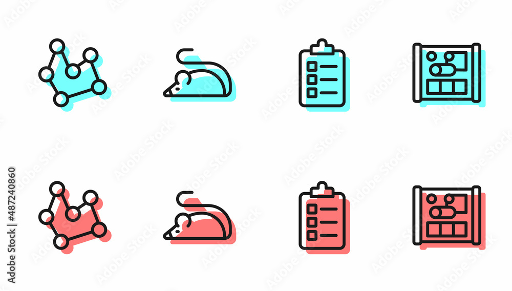 Set line To do list or planning, Chemical formula, Experimental mouse and Graphing paper engineering