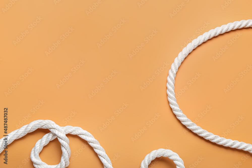 Clean rope on color background