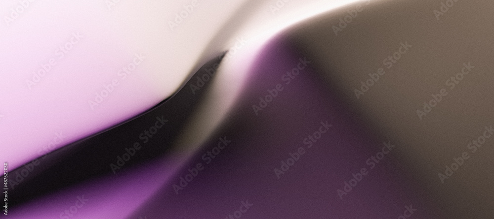 Wide soft purple chiffon background with curves and waves. Design and cloth concept. 3D Rendering.