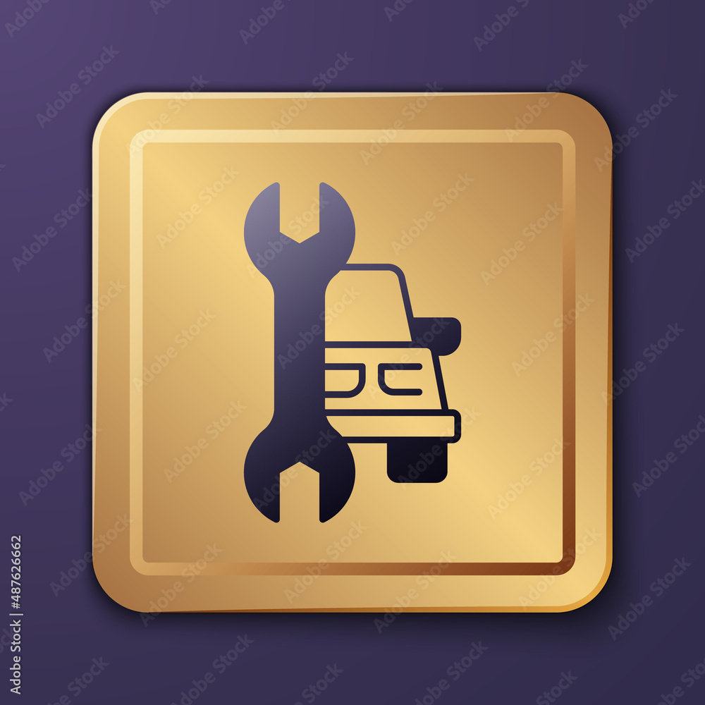 Purple Car service icon isolated on purple background. Auto mechanic service. Repair service auto me