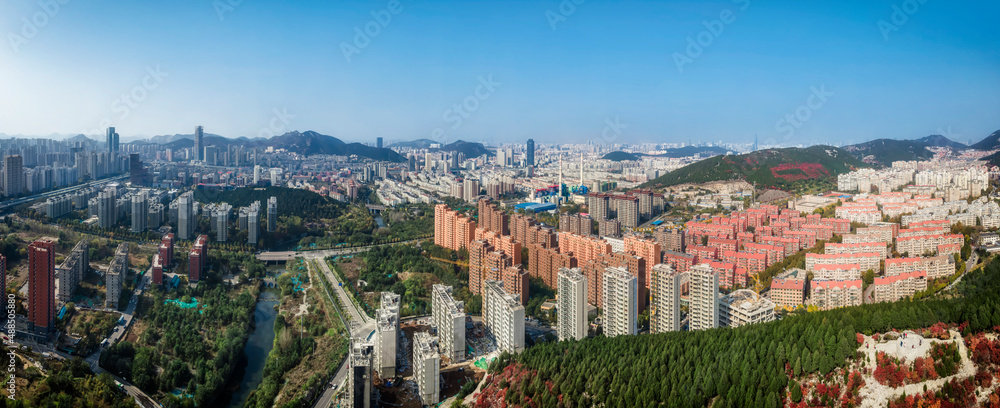 aerial photography jinan city architecture landscape skyline