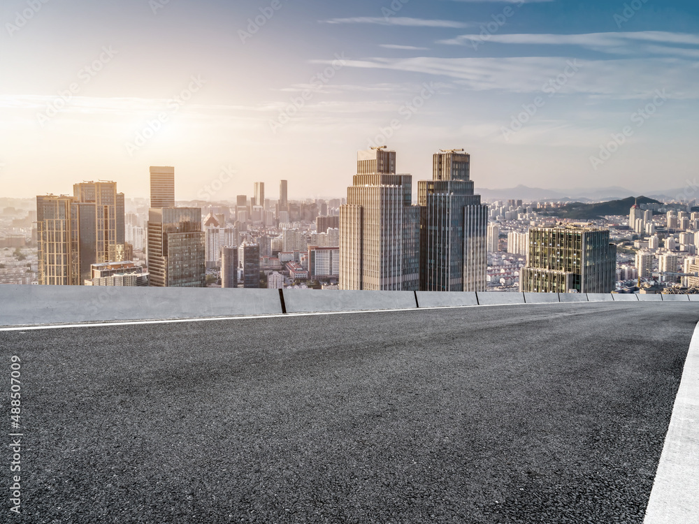 道路与中国现代城市建筑背景