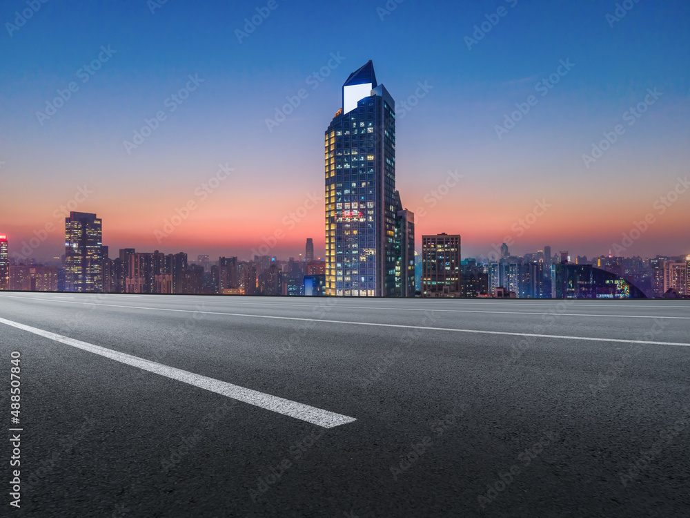 道路与中国现代城市建筑背景