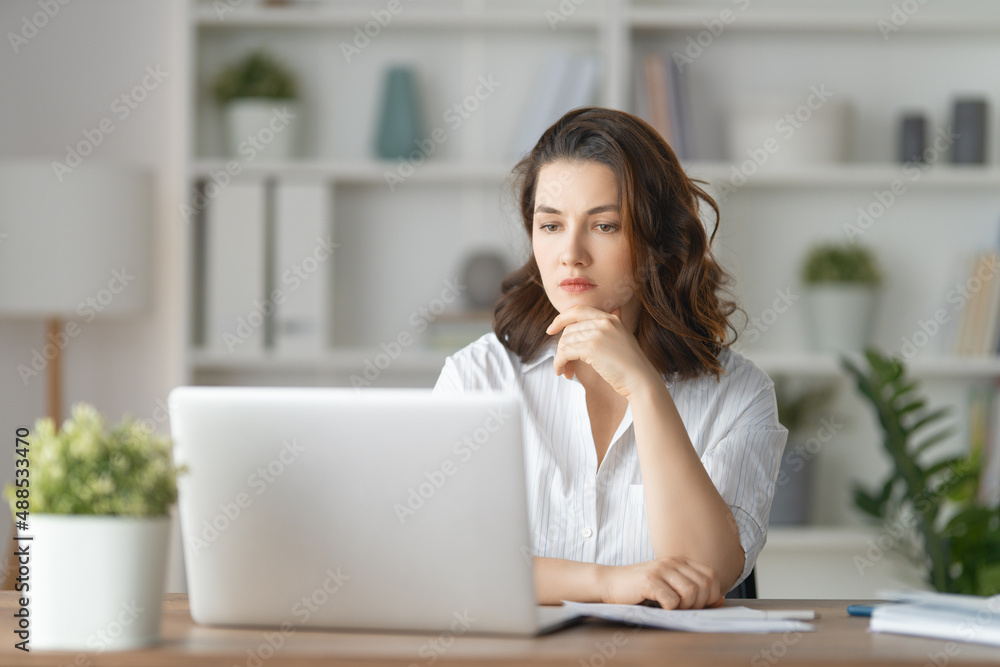 woman working in the office