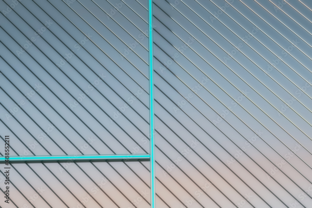 Abstract blue lines texture background. Roofing and web design concept. 3D Rendering.