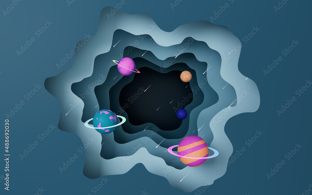 Planet in the outer space, 3d rendering.