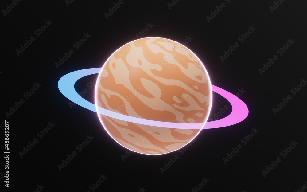 Planet in the outer space, 3d rendering.