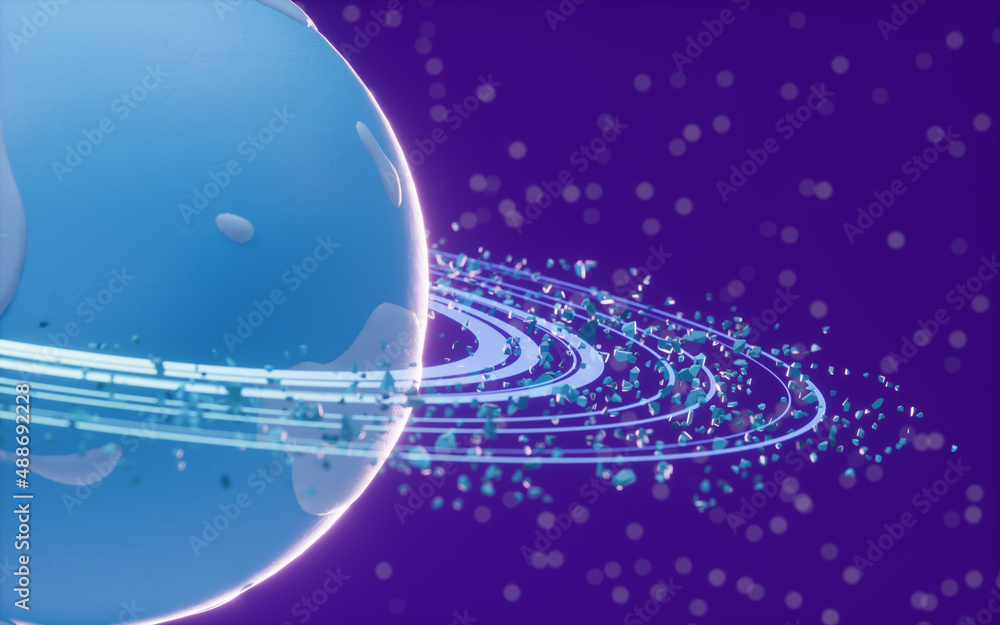 Planet in the outer space, 3d rendering.