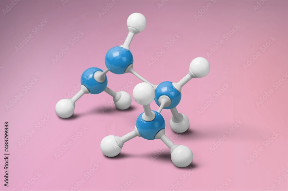 桌子上的分子原子模型照片