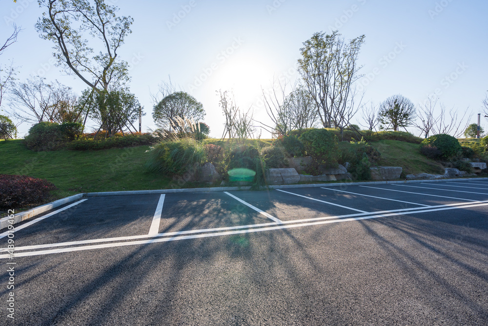 parking lot in city park