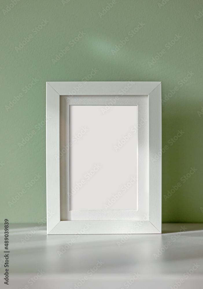 white frame on green background