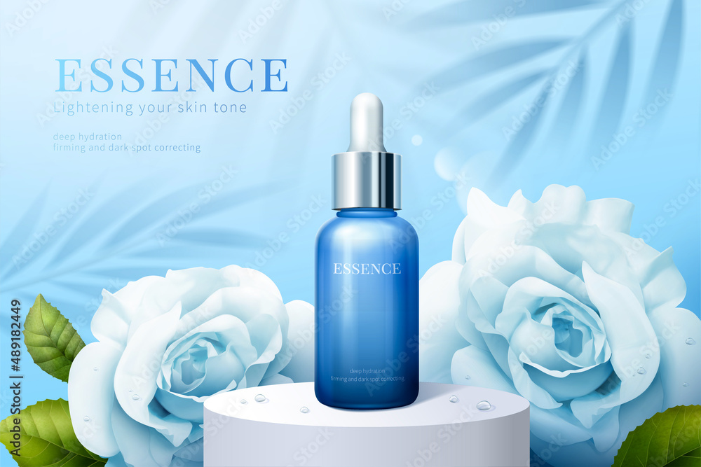 White rose cosmetic ad template