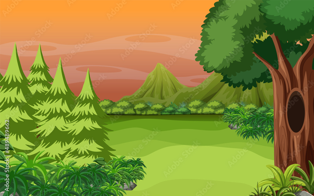 Prehistoric forest scene background