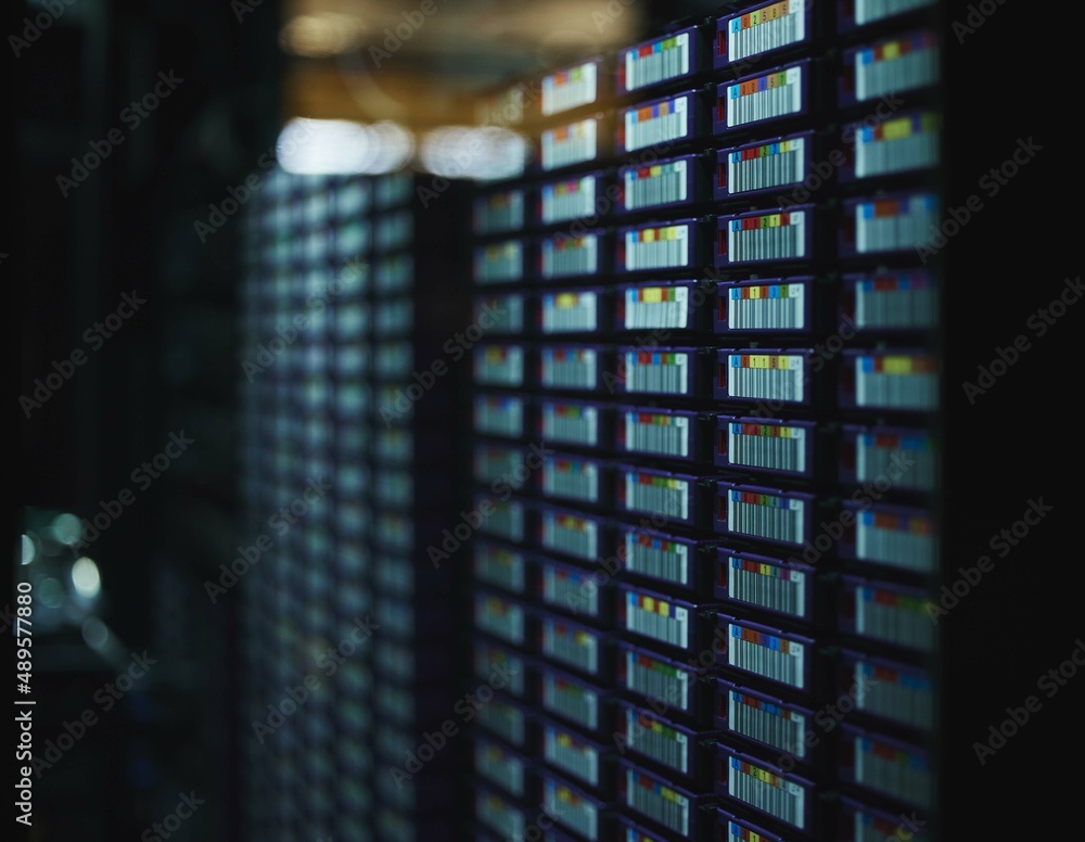 Stacks of possibilities. Shot of electronic equipment in a server room.