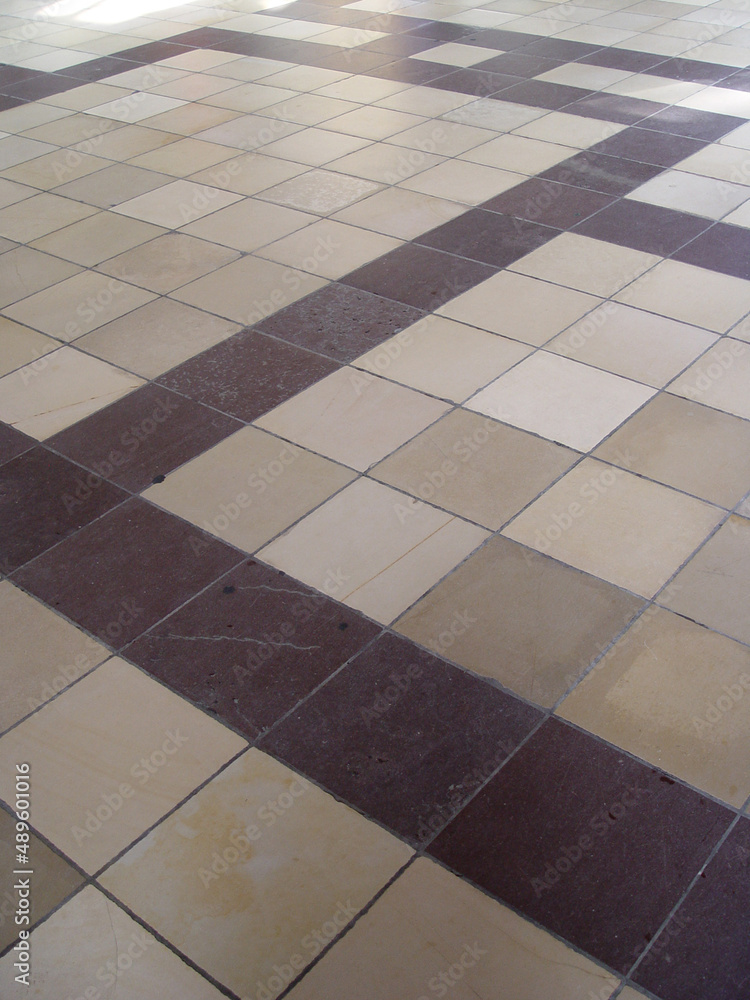 Ceramics Tiling. A tiled and patterned floor - Ceramics.