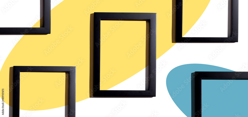 Blank rectangle picture frames with copy space