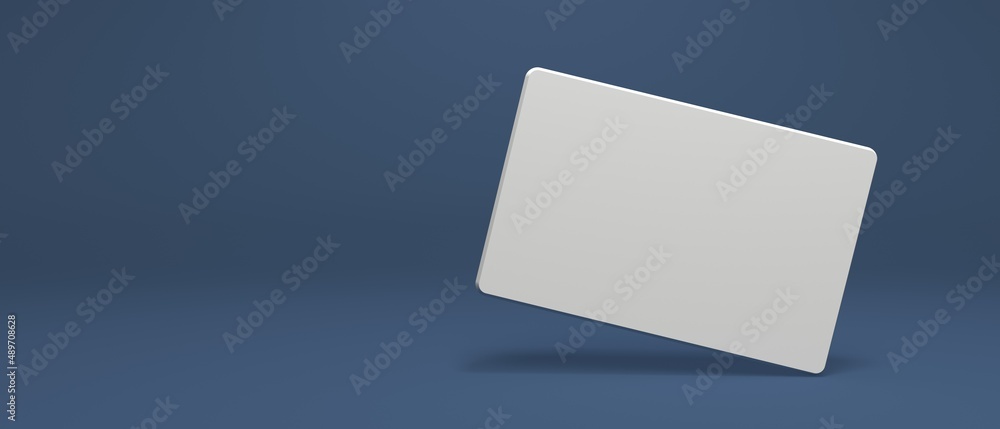 Blank card design with shadow - 3D rendering