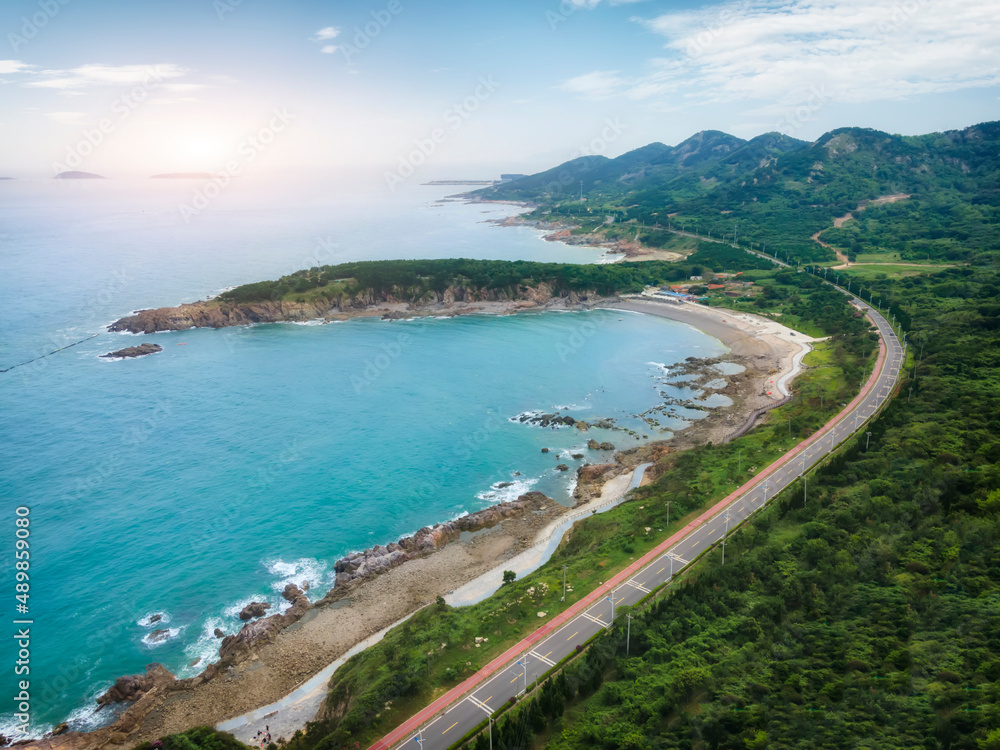 aerial photography outdoor coastline island road