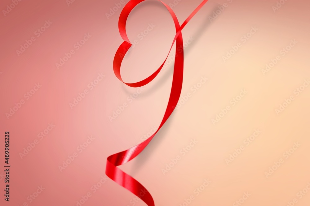 Beautiful colored silk Ribbon on light background