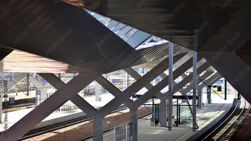 Modern roof of the train station 