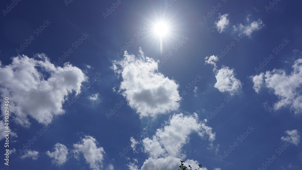 美丽的夏季天空景色，天空白云蓝天