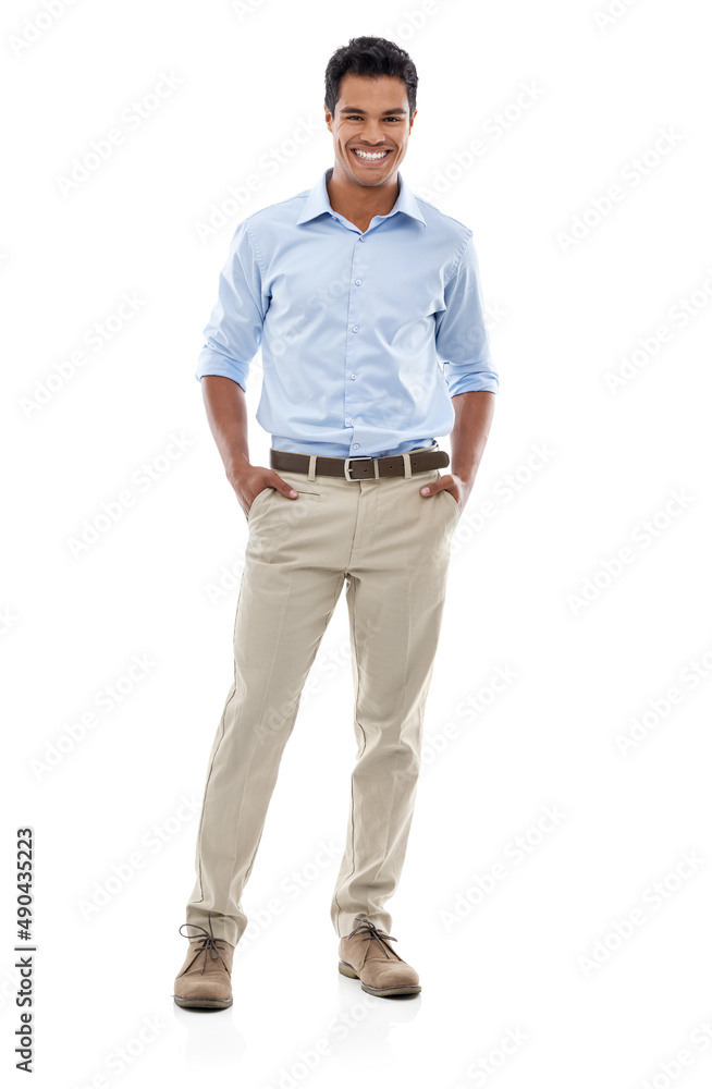 Hes got that great smile. Studio portrait of a handsome young man isolated on white.