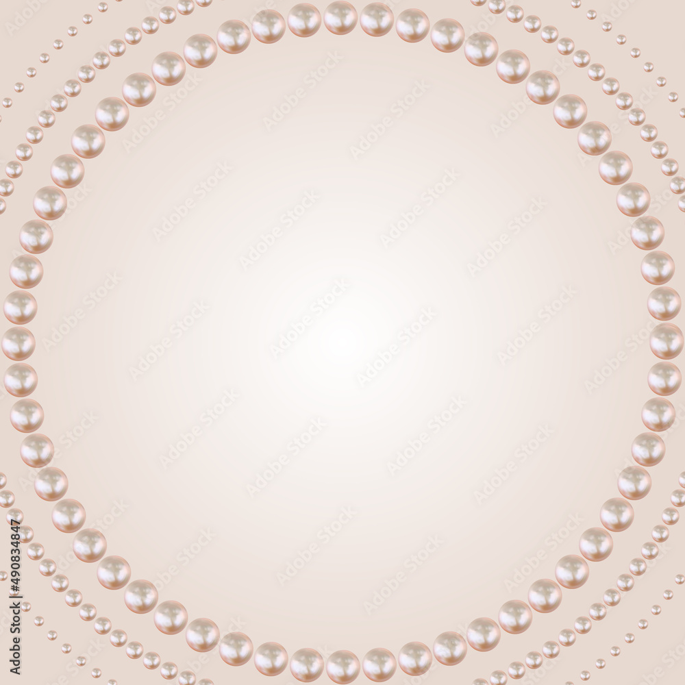 Abstract beauty natural pastel frame of pearls background. Illustration