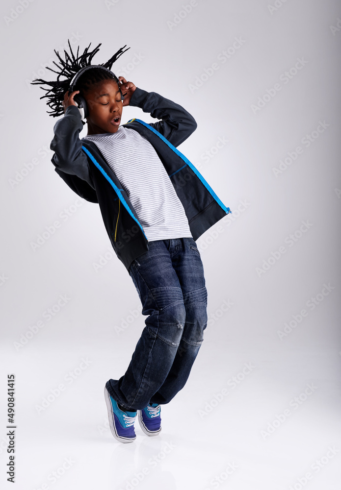 Mr. Hip Hop. A young boy hip-hop dancing in the studio.