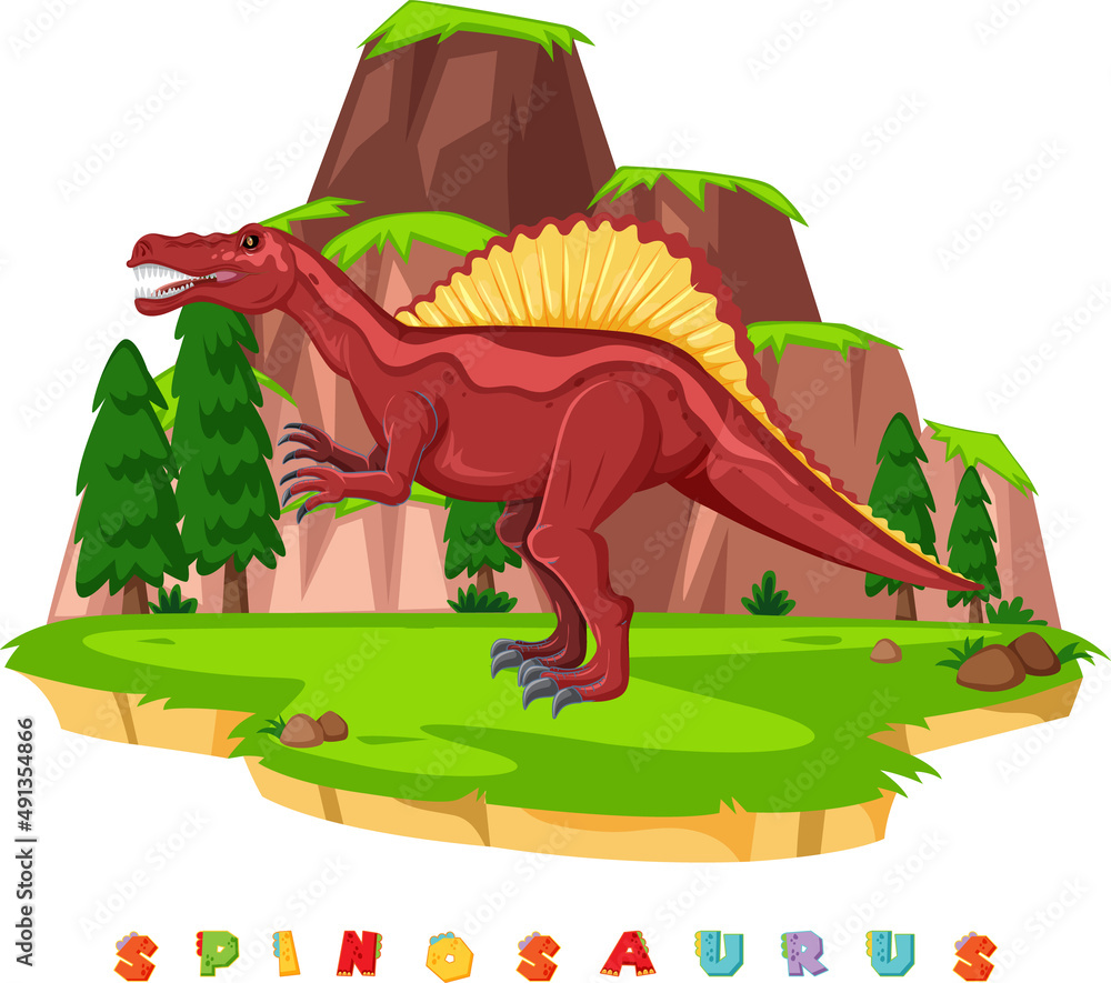 Dinosaur wordcard for spinosaurus