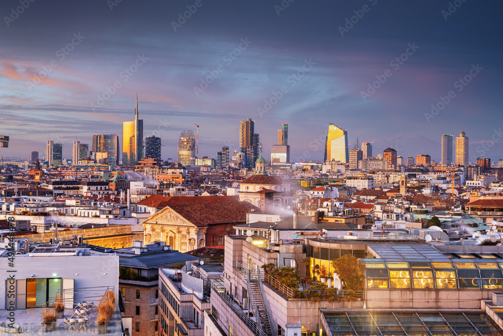 Milan, Italy City Skyline