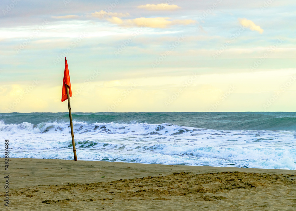 Playa Cocles日出，美丽的热带加勒比海滩，波多黎各维埃霍，哥斯达黎加东海岸和