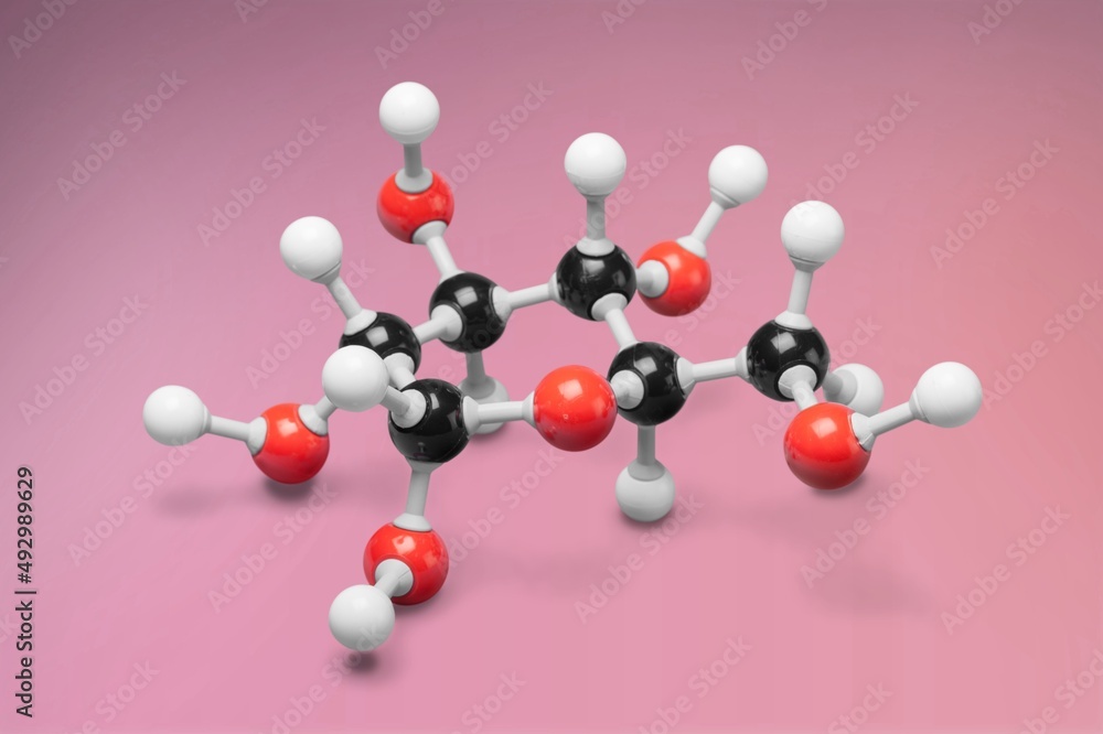 Photo of a molecular atom model on a desk