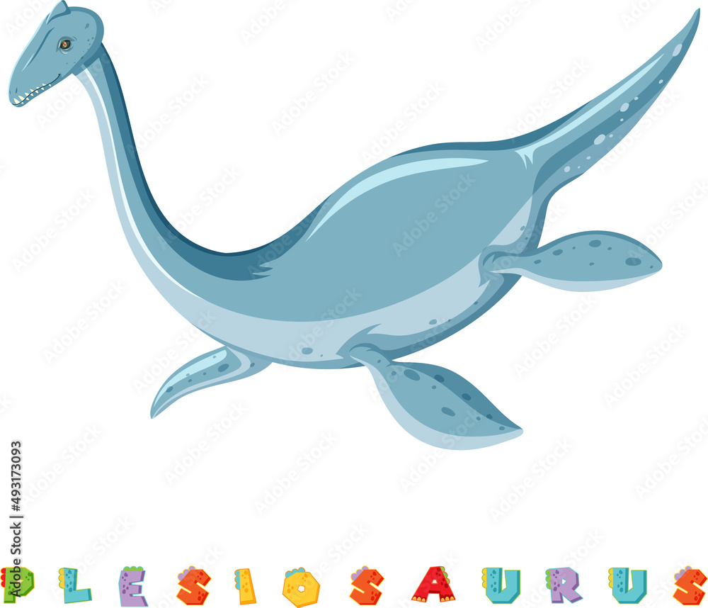 Dinosaur wordcard for plesiosaurus