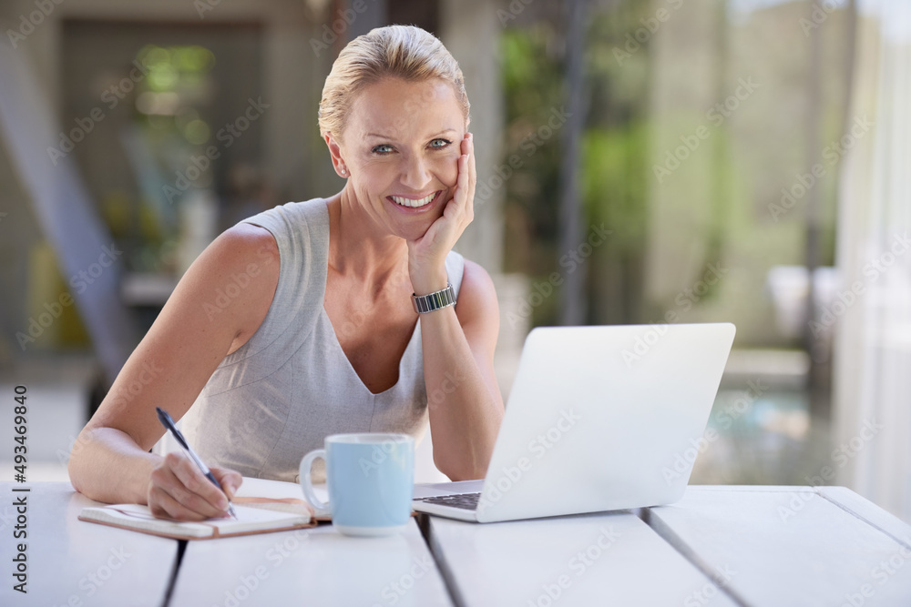 Preparing for my presentation. Cropped portrait of an attractive businesswoman working on her laptop