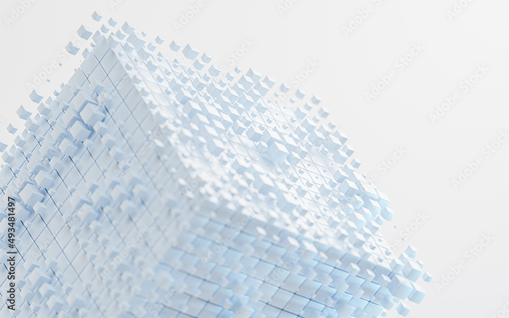 Abstract cube material, geometry background, 3d rendering.