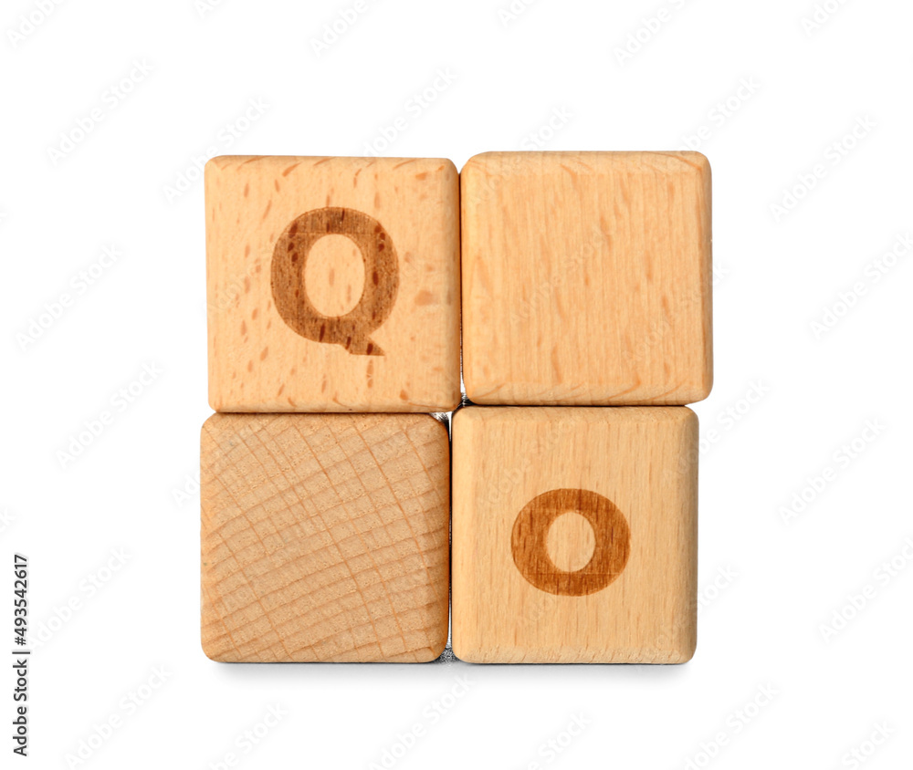 Wooden blocks isolated on white