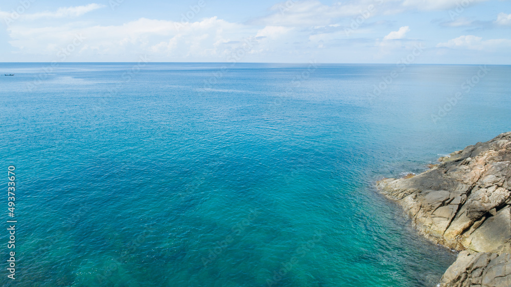 美丽的普吉岛热带海滩海景鸟瞰图