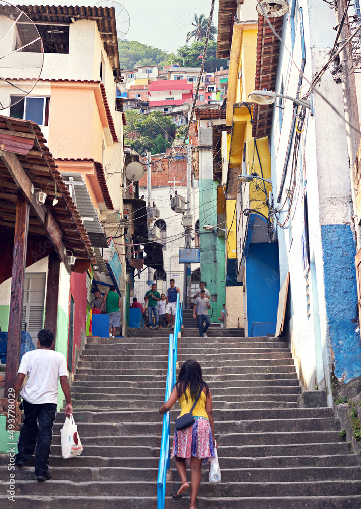 Everyday life in Brazil. Shot of people in the streets of Brazil.