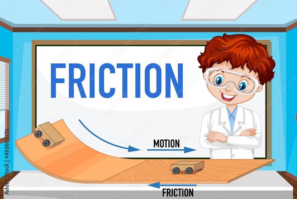 Scientist kids doing friction experiment