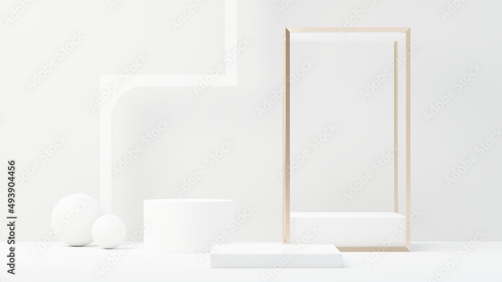 3d render abstract display podium platform for  product presentation and advertising. Minimal scene 