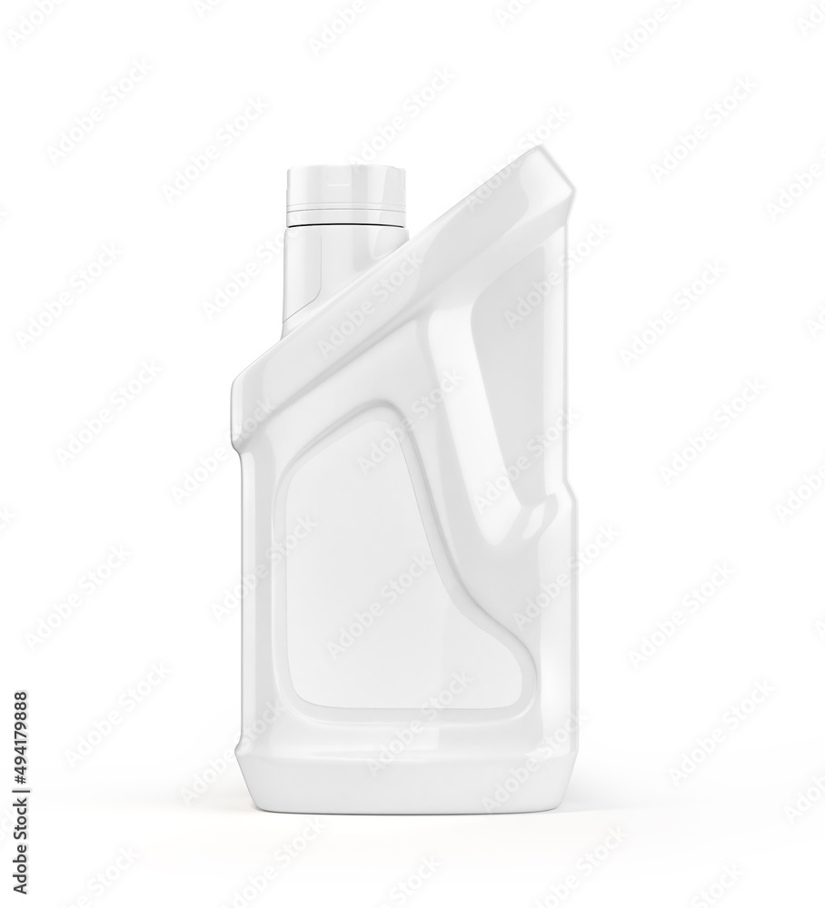 White detergent bottle isolated on a white background. 3d illustration