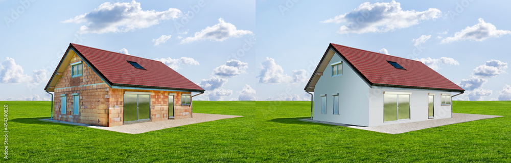 Haus vom Rohbau zum Schlüsselfertigen Haus