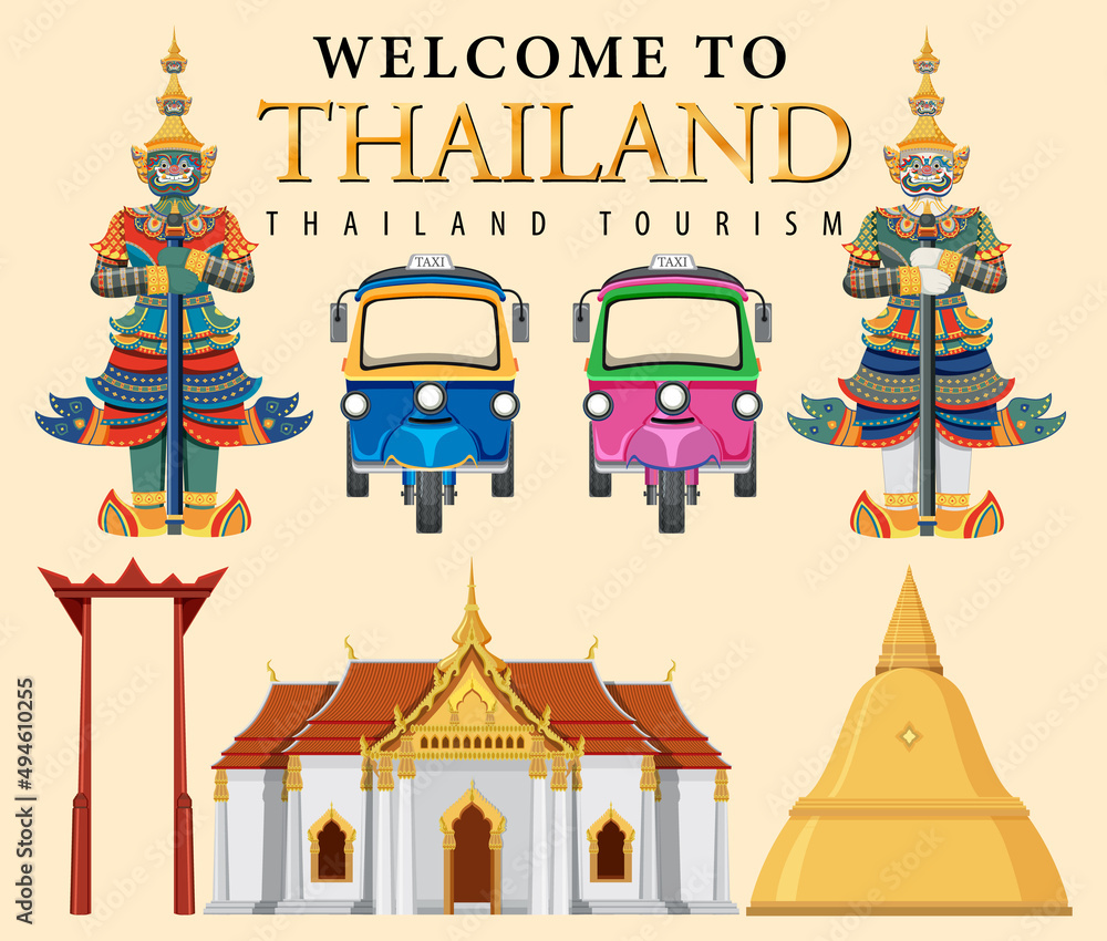 Thailand iconic tourism attraction background