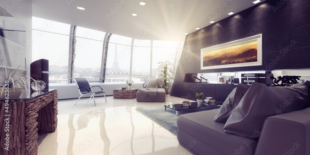 Contemporary Penthouse Luxury Apartment - 3D Visualization