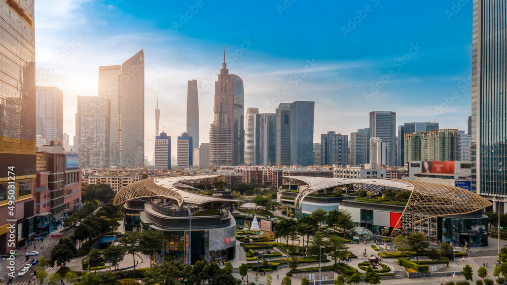 aerial photography guangzhou city architecture landscape skyline