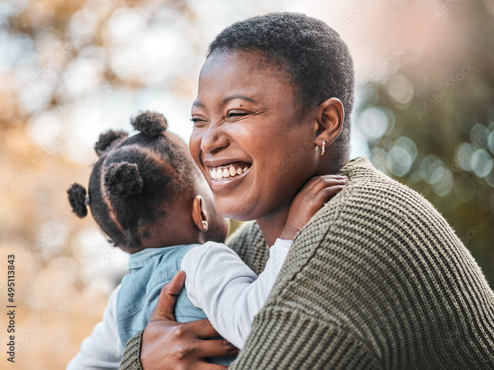 Mom simply adores you to bits. Shot of a mother bonding with her daughter outdoors.